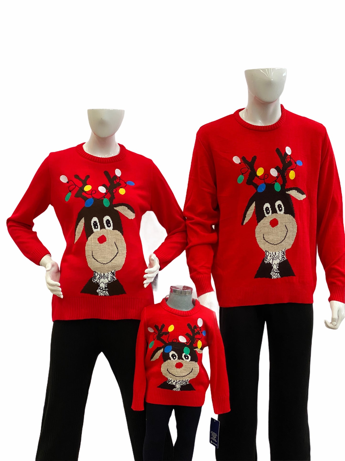 Ugly Sweater / Sueter Navideño con Reno con Luces Bordadas Adulto