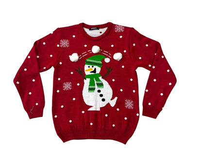 Ugly Sweater / Sueter Navideño con Muñera de Nieve. Niños